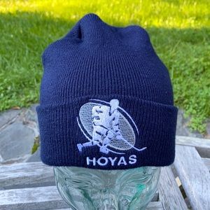 NWOT Georgetown Hoyas Hockey Team Navy Blue Yupoong Acrylic Knit Beanie Cap
